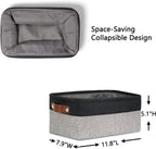 DULLEMELO Small Storage Baskets for Shelves, Small Fabric Collapsible Rectangular Storage Bins for Shelves, Closets, Nursery, Home, Office, Empty Gift Baskets (6-Pack, Black&Gray)