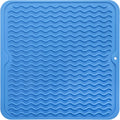 Silicone Dish Drying Mat for Multiple Usage,Easy clean,Eco-friendly,Heat-resistant Silicone Mat for Kitchen Counter or Sink,Refrigerator or Drawer liner Lichen BlueL M 12 inches x 12 inches
