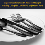 40 Piece Black Silverware Set Service for 8, EIUBUIE Premium Stainless Steel Black Cutlery Set, Mirror Polished Flatware Sets, Modern Kitchen Eating Utensils Sets Include Forks Spoons Knives