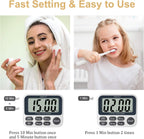 XREXS Digital Kitchen Timer, Magnetic Countdown Up Cooking Timer Clock with Large LCD Display, Adjustable Volume, Loud Alarm & Strong Magnet Classroom Timer for Teachers (Batteries Included)