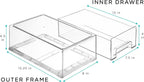 Sorbus Medium Clear Storage Drawers (2 Pack) – Stackable Organizer Drawers for Fridge, Pantry, Kitchen – Pull-Out Storage Bins with Handles, Slide Out Acrylic Drawers