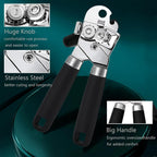 Can Opener Manual Heavy Duty,Can Opener Stainless Steel With Magnet,Have Smooth Edges,Durable Sharp Blade,Effort-Saving Big Knob And Anti Slip Handle,Manual Bottles Opener For Seniors