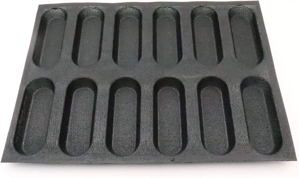 Bluedrop Silicone Hot Dog Bread Forms Mini Baby Sandwich Baking Molds Food grade Perforated Eclair Sheets for Home Oven