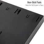 Mind Reader Single Serve Coffee Pod Organizer with 3 Drawers, 36 Pod Capacity, 13.5"L x 12.25"W x 2.5"H, Black (Pack of 8)