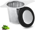 Tea Infuser Basket Stainless Steel Tea Strainer Tea Filter With Small Strainer And Lid Tea Diffuser For Loose Leaf Tea Superior Brewing Experience (One pack silver)