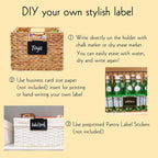 18 Pack Metal Pantry Baskets with Clips, Labels and 4 White Chalk Markers - Organization and Storage for Kitchen Bins