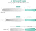 U-Taste Cake Icing Spatulas Set: Straight Decorating Frosting Knife with 6", 8", 10" Thinner Stainless Steel Blade, Flexible Smoothing Spreading Tools with Comfortable PP Handle for Cream (Aqua Sky)