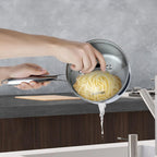 Tri-Ply Whole-Clad Stainless Steel Sauce Pan with Pour Spout,1.5 Quart Small Multipurpose Pasta Pot with Strainer Glass Lid, Saucepan for Cooking with Stay-cool Handle.
