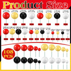 108 Pcs Balls Cake Topper DIY Cupcake Insert Foam Balloons for Cake Baking Wedding Anniversary Birthday Decoration(Classic Colors,Multi Sizes)