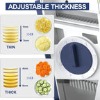 Upgraded Mandoline Slicer for Kitchen &Safe Vegetable Chopper 5 in 1 & Adjustable Mandoline Slicer,Can cut slicing,strips,shredding and dicing Kitchen Veggie chopper (DeepBlue)