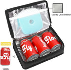 FlowFly Small Insulated Lunch box Portable Soft Bag Mini Cooler Thermal Meal Tote Kit with Handle for Work & School, Black
