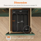 Lifewit Silverware Drawer Organizer Tray, Plastic Cutlery Storage for Kitchen Drawer, Flatware and Utensil Holder Divider for Spoons Forks Knives Tableware, 5 Compartment, Black