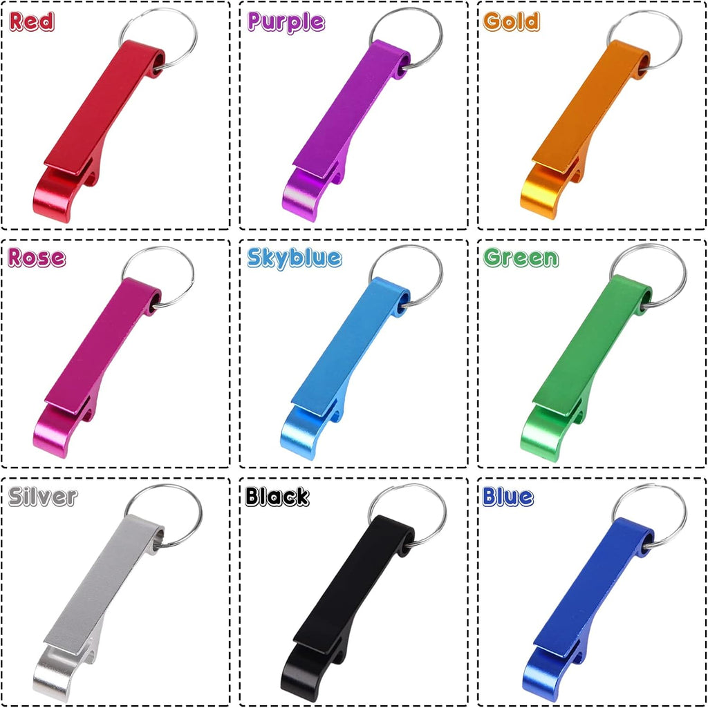 100PCS Personalized Bottle Opener Keychain Bulk Custom Beer Bottle Opener with Logo Text Engraved Wedding Bottle Opener Favors Customized Gifts for Guests Baby Shower Birthday Party-Gold
