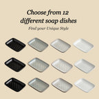 Gomakren Soap Dish for Shower, Bar Soap Holder, Ceramic Soap Dishes for Bar Soap, Sponge Holder Soap Saver Soap Tray for Bathroom Kitchen Sink, 5.5 Inch, White