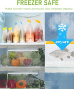 IDEATECH Gallon Freezer Food Containers, BPA Free PEVA Reusable Gallon Bags, Sandwich Bags, Lunch Baggies, Travel Healthy Food (Grey, 8Pack-8Gallon)