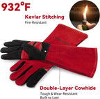 16 Inch Welding Gloves Heat Resistant 932°F for MIG/TIG/Stick Welding/Forging (M)