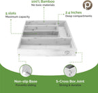 Kitchen Drawer Organizer - Drawer Utensil Organizer and Cutlery Tray - Flatware and Silverware Holder (5-Slots, White)