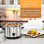 32 Counts Slow Cooker Liners Small Size(11 x 16 Inch) Kitchen Disposable Cooking Bags Fits 1 to 3 Quarts Safe for Oval or Round Pot -2Pack