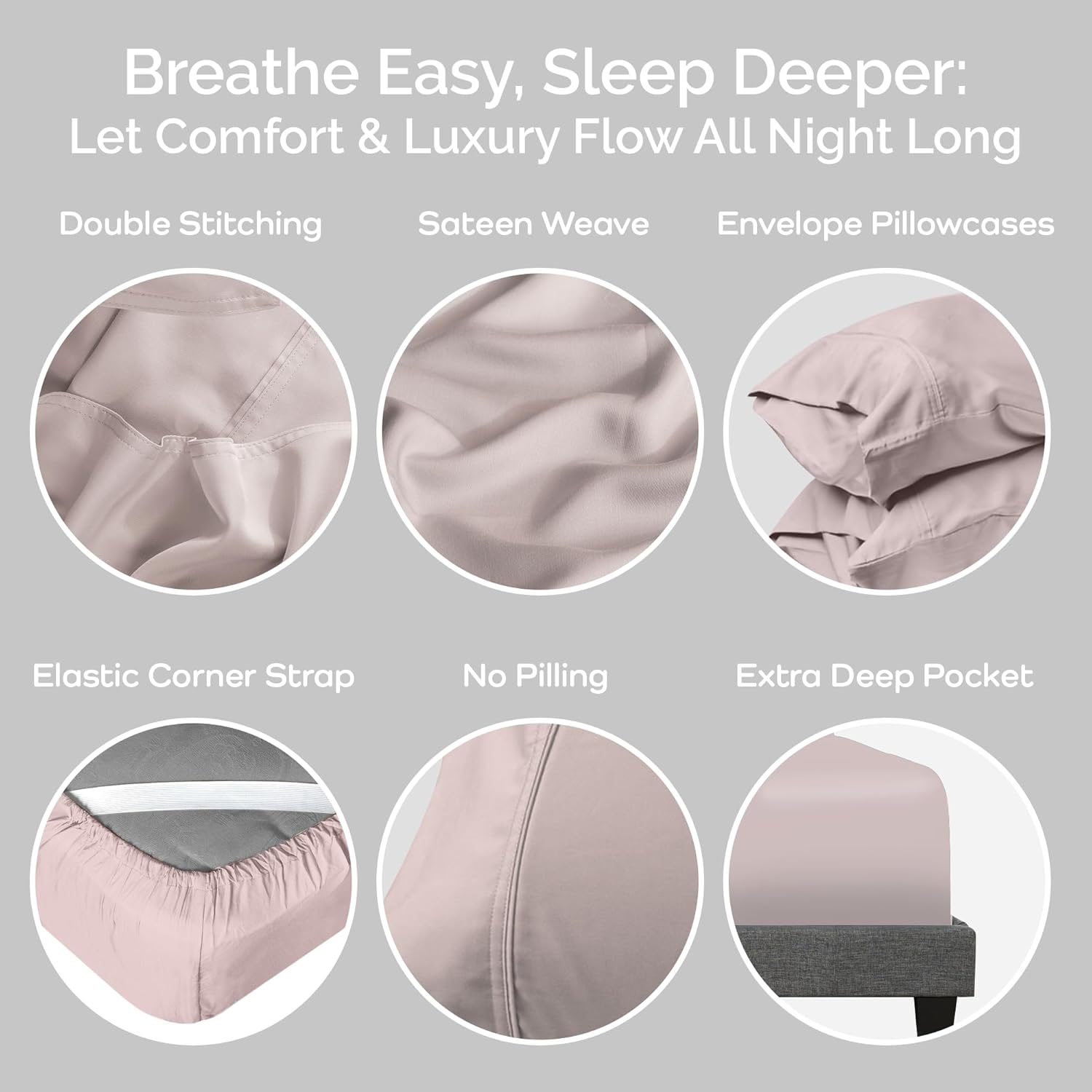 100% Viscose from Bamboo Sheets King Size, Super Soft Bedding Set, 4PC Cooling Sheets for Hot Sleepers, Vegan Silk Moisture Wicking, Organically Grown Bedsheet, Blush - 76" x 80"