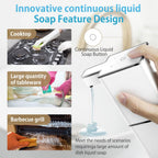 Automatic Liquid Soap Dispenser Touchless Soap Dispenser 380ml/12.8oz Rechargeable, Wall Mounted,4 Levels Adjustable Auto Soap Pump for Bathroom Kitchen Dish Soap