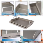 Griddle for Gas Grill Metal Cooking Griddle Pan for Outdoor Gas Grill, 17" x13" Flat Top Plate Skillet Pan Teppanyaki Insert for Weber Charbroil Camp Chef and Charcoal/Electric