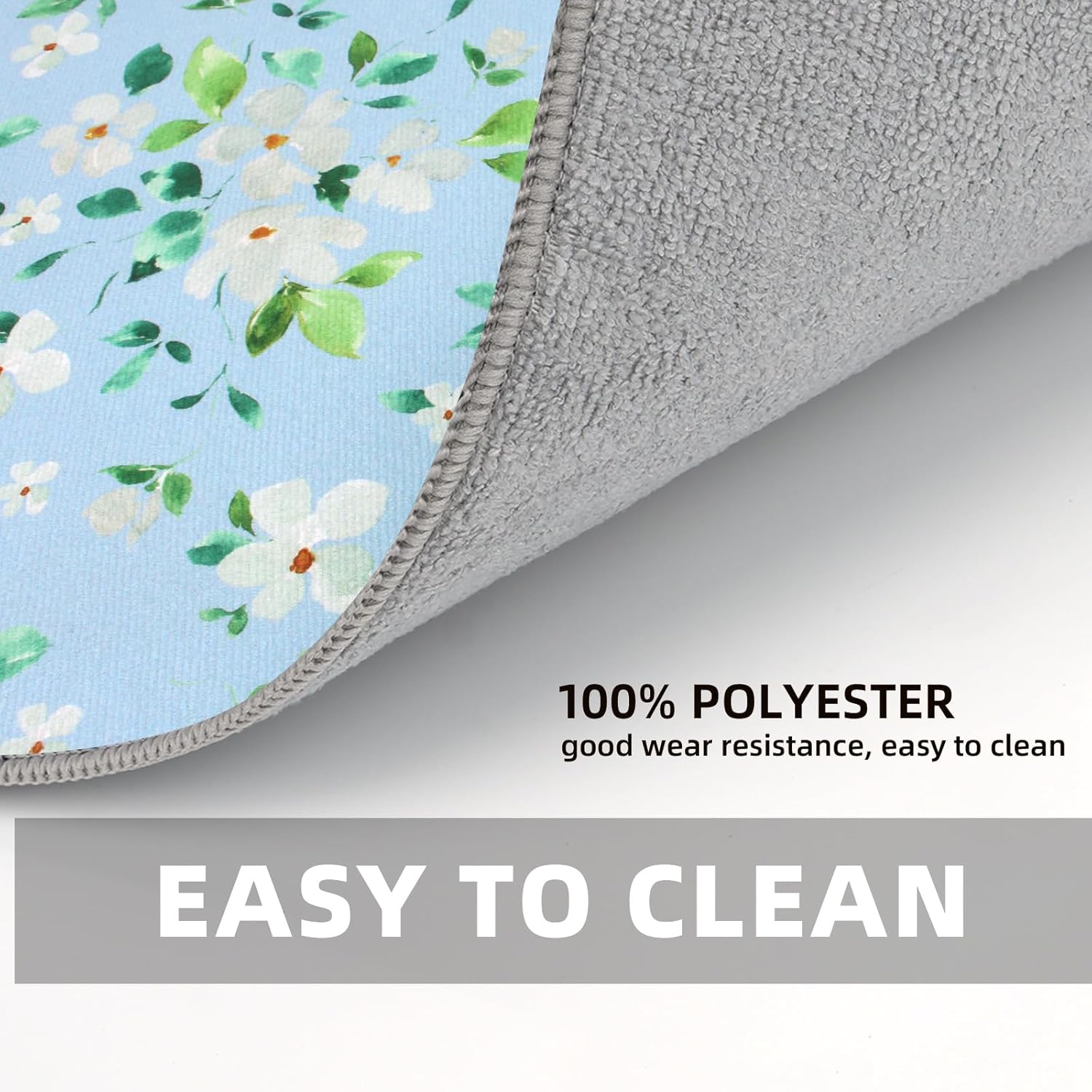 2 Pack Jasmine Dish Drying Mats For Kitchen Counter, Floral Print Dish Drying Mat - 20x15 inches, Absorbent Kitchen Counter Drying Mat, Dish Mat, Fast Drying