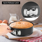 QWORK 3-Piece Nonstick Springform Pan Set with Accessories - Includes 6", 8", 10" Cake Pans, 51 Parchment Liners