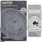 Universal Lid for Pots, Pans and Skillets - Walfos Tempered Glass Pan Lid with Heat Resistant Silicone Rim, BPA Free Large Pot Lids Fits 8" to 12" Diameter Cookware, Dishwasher-Safe, Grey