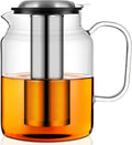 Aquach 85oz Glass Teapot with Stainless Steel Removable Infuser, Stovetop & Dishwasher Safe, Ideal for Brewing Loose Leaf & Blooming Tea