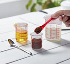 High Borosilicate Glass Measuring Cup-V-Shaped Spout，Glass Measuring Beaker for Kitchen or Restaurant, Easy to Read, 60 ML (2 Oz)-Pack of 2