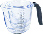 KitchenAid Universal Easy View Angled Measuring Cups, Set Of 3, Clear with Black Handles