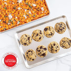 Nordic Ware Naturals Half Sheet Set - USA Made Aluminum Commercial Quality Sheet Pan for Baking or Roasting, Encapsulated Galvanized Steel Rim Prevents Warping, 2pk Half + 1/8 Sheet