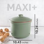 Romertopf Freshness Storage Potato Onion Garlic Clay Pot Set of 3 with Lids - Green