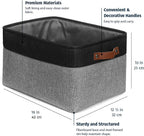 OrganiHaus Extra Large Fabric Storage Bins for Shelves 16x13in, Closet Storage Baskets for Shelf Organizing, Canvas Rectangle Bins for Organization, Linnen Baskets for Organizing - Gray/Black