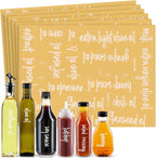 Talented Kitchen Labels for Oil Bottles & Vinegar Dispensers - 132-Count White Vinyl Glossy - Various Sizes - Oil Bottle Stickers & Condiment Labels for Kitchen Organization