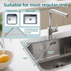 Ohuhu Triangle Roll Up Dish Drying Rack, Anti-Slip Organizer for Kitchen Sink Drying Rack with Full Silicone Wrapped for Top of Sink Coner Grey