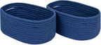 CubesLand Storage Basket, Cotton Rope, Navy Blue, 2 Pack, Organizing/Storage, Closet, Shelves, Decorative