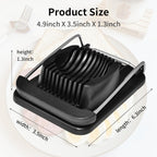 Egg Slicer for Hard Boiled Eggs, Stainless Steel Wire, Heavy Duty Strawberry Egg Cutter for Hard Boiled Eggs, Kitchen Slicer for Eggs Fruit Spam, Black