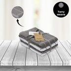 AMOUR INFINI Kitchen Towels Pack of 4 - Absorbent, Quick Drying Premium Cotton Tea Towel - Kitchen Linens 16x28 Inch Dish Towels with Hanging Loop (L.Grey)