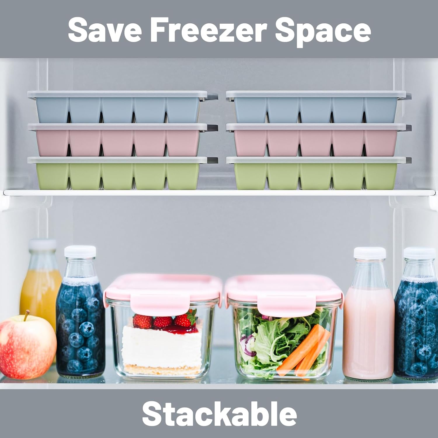 Silicone Ice Cube Tray 3 Pack - EASY RELEASE ice cube tray with lid, BPA Free Ice Cubes Trays for Freezer,ice cube mold for Cocktail,Whiskey