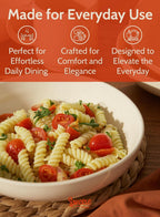 Sweese 30 Oz Salad Serving Bowls Set of 6, 8.4 Inch, Porcelain Pasta Plates - Microwave Dishwasher Safe, Beige
