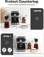 SUEH DESIGN Coffee Mat, Absorbent Dish Drying Mat 23.6 x 15.7 in Quick Dry Coffee Mat Large Drying Mats for Kitchen Counter Coffee Bar, Granite White