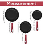 Utopia Kitchen Nonstick Cookware 3 Piece Set, Non-Stick Frying Pans with Induction Bottom, 8, 9.5 & 11 Inches Frying Pans with Bakelite Handles, PFOA Free, Red & Black