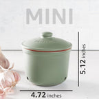 Romertopf Freshness Storage Potato Onion Garlic Clay Pot Set of 3 with Lids - Green