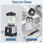 Aeitto Blenders for Kitchen with 68Oz. Large Capacity, 1800W Max Power Smoothie blender, 3 Preset Programs & 7 Speeds, Professional Countertop Blender for Smoothies, Ice Crush, Frozen Drinks, Black