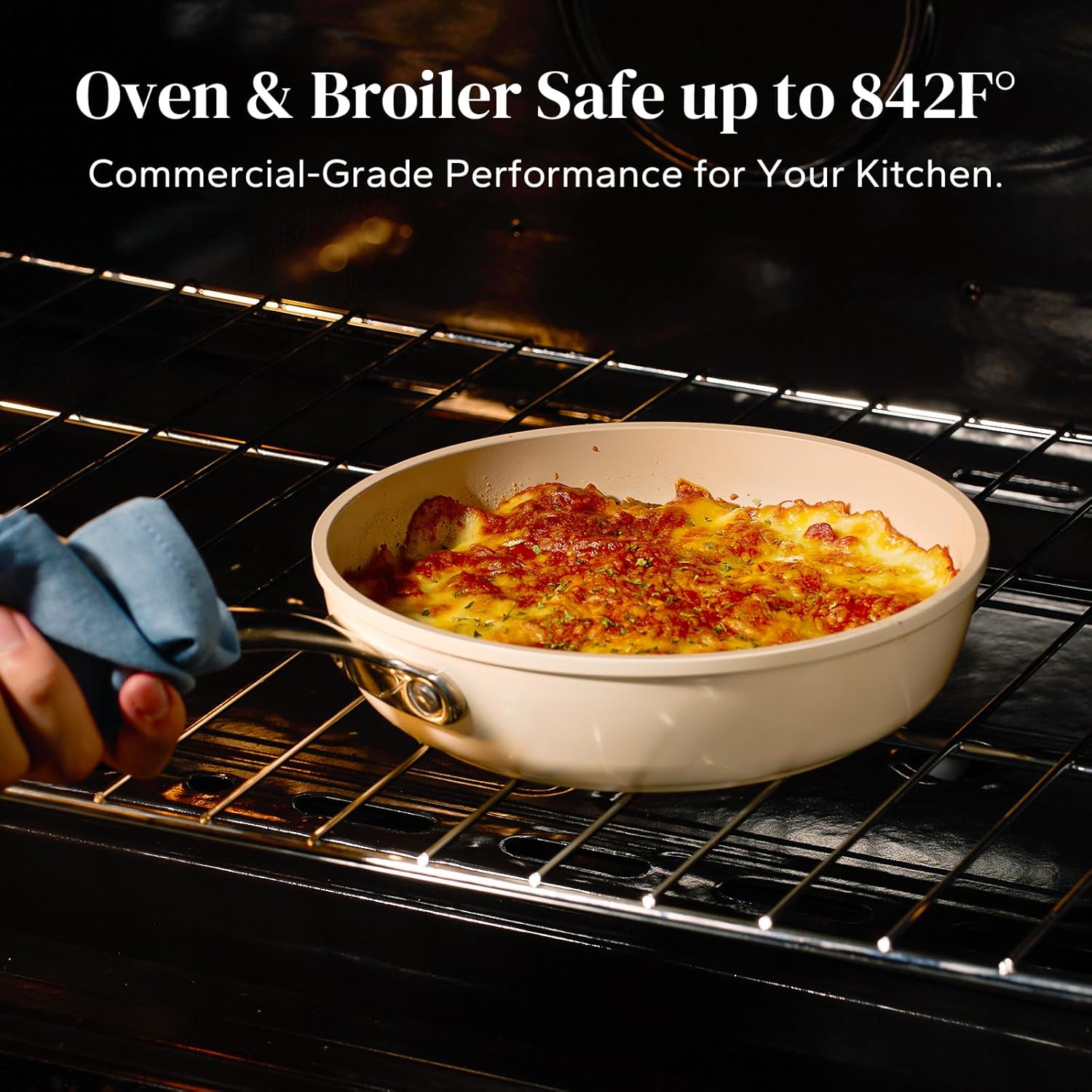 Redchef Nonstick Frying Pans Set, 4-Piece Ceramic Frying Pan, 8" 9.5" 11" Saute Pan Skillet, Non Toxic Ceramic Pan for Cooking, Pots and Pans, PFAS & PTFE & PFOA Free, Dishwasher & Oven Safe, Beige