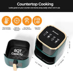 Panana 8QT Large Air Fryer Compact, 8 Preset Menus Airfryer, One-Touch Digital Control Presets, Touchscreen Display, Dishwasher Safe, Nonstick, Fit for Family (Green)