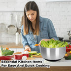 supernal 5.3Qt Salad Spinner Lettuce Spinner with Stop Button Vegetable Dryer Fruit Washer Chopper Bowl Non-Slip Base Dishwasher Safe Fruit Washing Bowl with Strainer Clear Lid & Drainage Hole Black