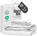 100% Viscose from Bamboo Sheets Queen Size, Super Soft Bedding Set, 4PC Cooling Sheets for Hot Sleepers, Vegan Silk Moisture Wicking, Organically Grown Bedsheet, White - 60" x 80"