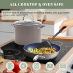 Nuwave 12pc Forged Lightweight Cookware Set, G10 Healthy Duralon Ceramic Ultra Non-Stick Coating, Vented Tempered Glass Lids, Stay-Cool Handles, Induction-Ready & Works on All Cooktops, PFAS Free